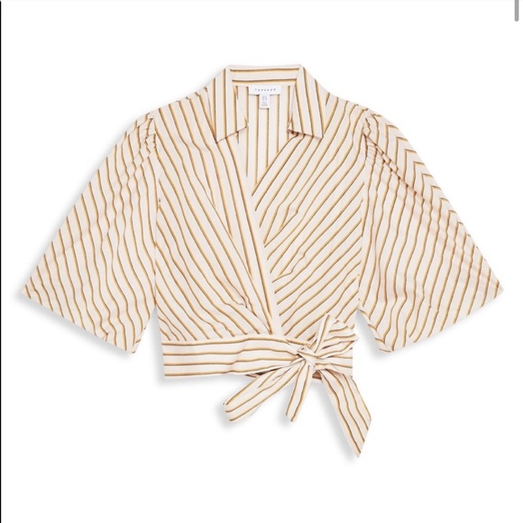 NWT Striped Wrap Top - Picture 3 of 6